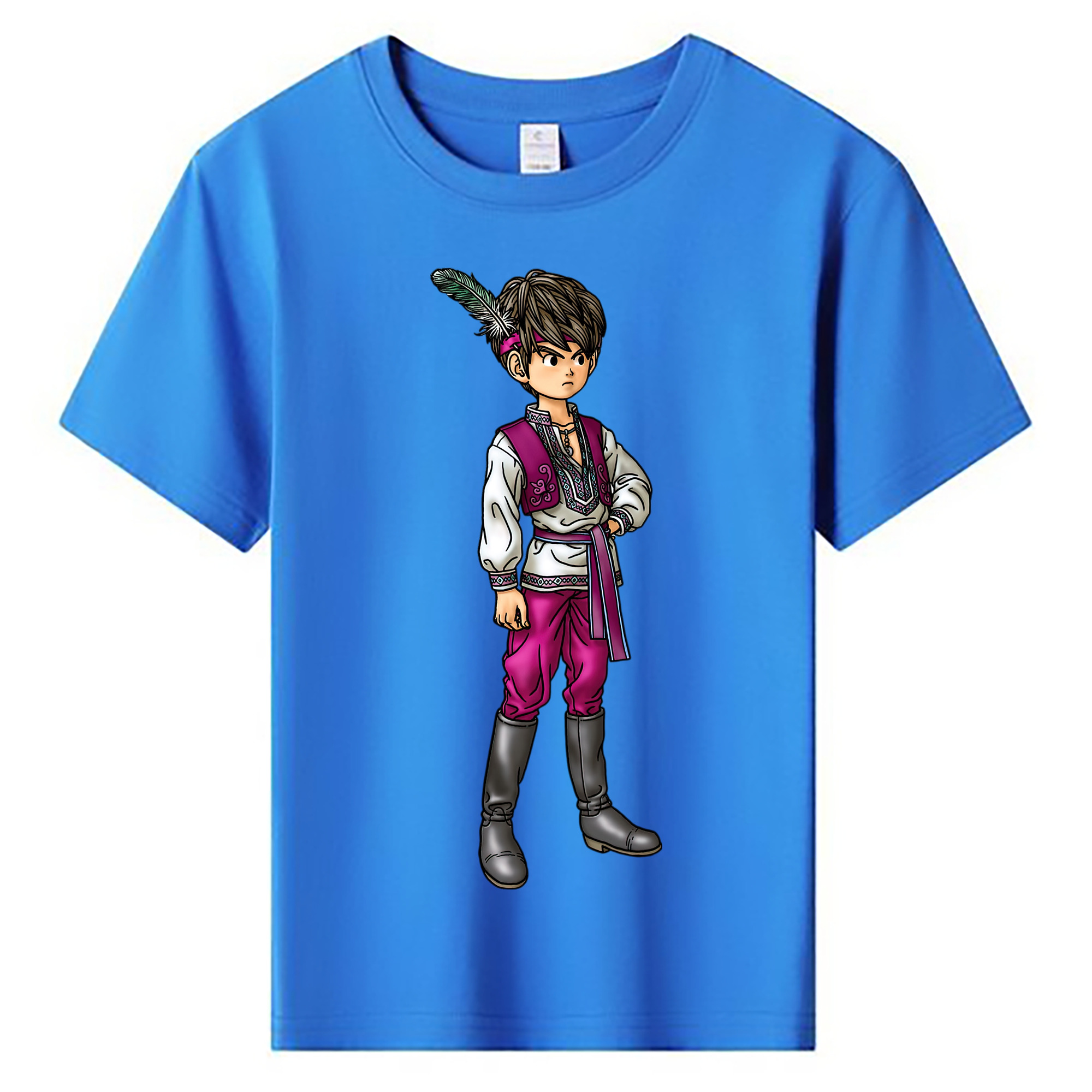 （画像用） ドラゴンクエスト Doragon Kuesuto Dragon Quest 綿100％キッズTシャツ（フロントプリント）
